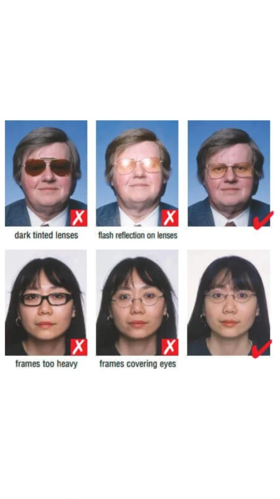 Schengen Visa Photo - Glasses