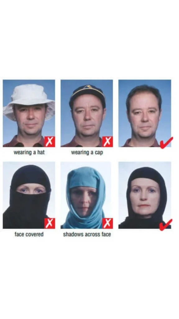 Schengen Visa Photo - Head Coverings and Hats